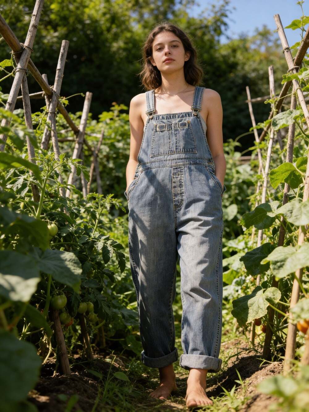 Austin Clothing Co. Vintage Med. Wash Denim Bib Overalls. Farm Rodeo Western. XL